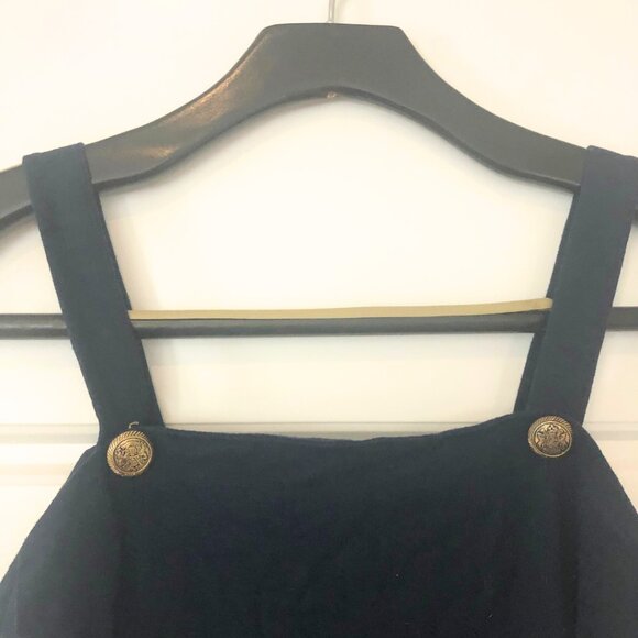 Linen Blend Wide Leg Cropped Overalls Monteau - Picture 4 of 7